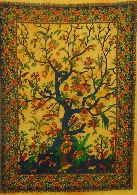 Tree Of Life Hippie Tapestry Bohemian Wall Hanging Ethnic Decor Poster Throw Art - Image 1 of 4