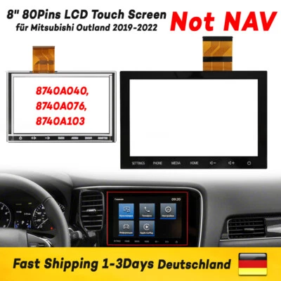 8'' Touch Screen Digitizer For Mitsubishi Outlander Radio Navigation 2019-2022 DE - Image 1 of 4
