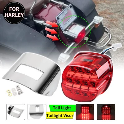 Red LED Brake Tail Light Visor Cover For Harley Road Street Glide Softail Fatboy - Изображение 1 из 4