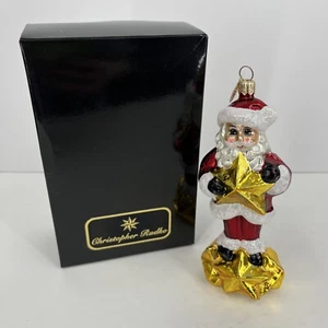 CHRISTOPHER RADKO Santa With A Gold Star Christmas Joy 6” Ornament 2000 - Picture 1 of 5