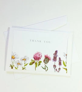 Thank You Cards Notes Flower Wedding Business Birthday Thankful ON THANK41 - Picture 1 of 3
