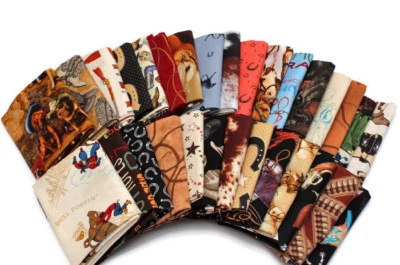10 Fat Quarters - Assorted Western Cowboys Out West Horses Rodeo Fabric M221.11 - Image 1 of 4