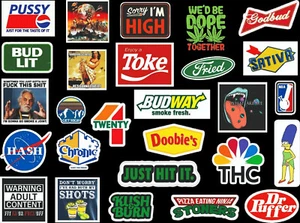 26 pegatinas individuales Weed Theme 420 Weed Buds Stoned Joint MJ Kush O X 4 - Imagen 1 de 11