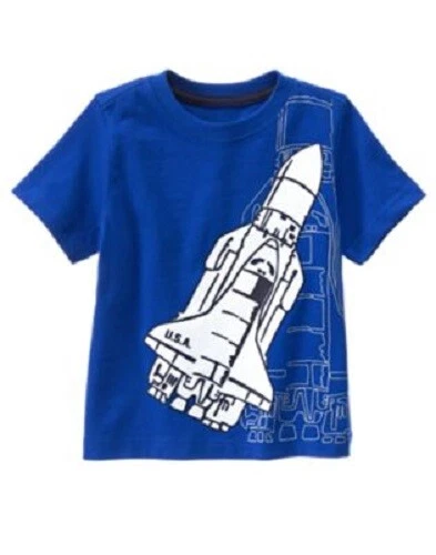 Camiseta Top Gymboree Nueva Con Etiquetas Niño 2T Rocket Mix N Match Azul Blanco  Foto 1 de 1