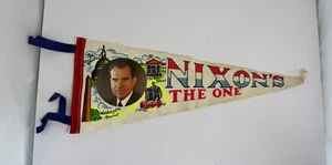 RICHARD NIXON the one 1968 PRESIDENTIAL POLITICAL PENNANT VINTAGE/mint - Picture 1 of 4
