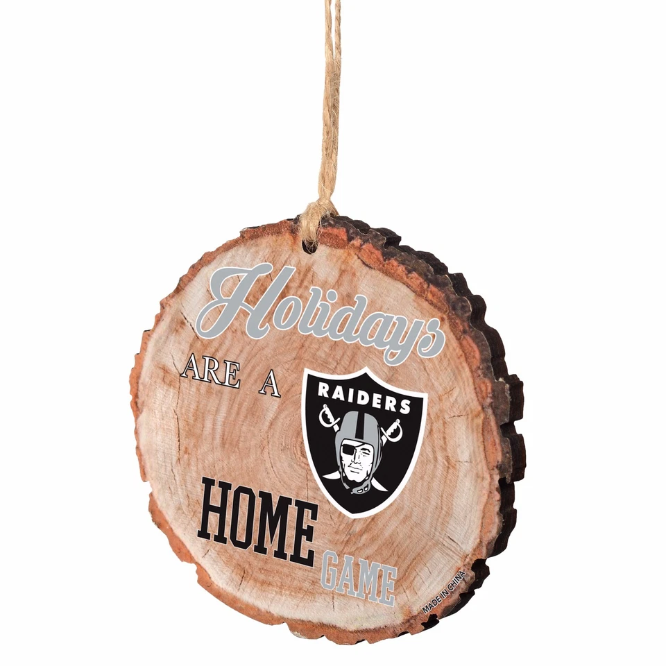 Oakland Raiders Christmas Tree Ornament Stump New - Holidays are a Home Game - Image 1 of 1