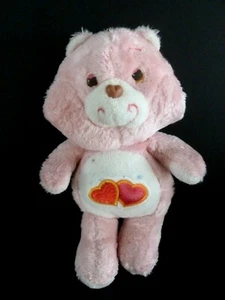 59. DOUDOU PELUCHE CARE BEAR OURS ROSE BLANC JAUNE ORANGE MARRON COEUR 33cm - BE - Foto 1 di 5