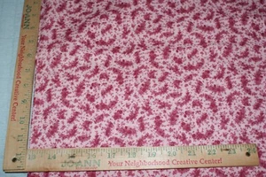 White Background Dusty Pink Flower General Fabric Cotton Quilting 1 Yd+ 35 x44 - Picture 1 of 3