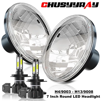 Par de faros LED redondos Halo DRL para camioneta Dodge D100 D250 D300 Foto 1 de 4