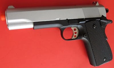 WELLFIRE Super Full Metal M1911 Airsoft Spring Pistol W/Open Ejection Port, Active Hammer