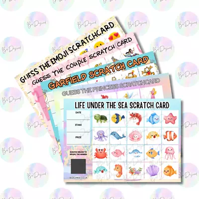 BEDEZIRED NEW Mix & Match novelty character Inspired Fundraising Raise money Scratch Cards