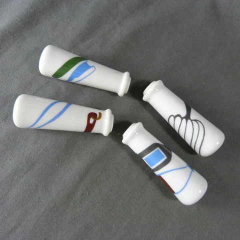 4 Vintage French Porcelain Door Lever Handles Cooking Decor Porcelain of Paris Cover