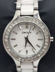 Brand New DKNY White Dial Stainless Steel Quartz Womens Watch NY8139 New Battery