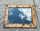 Decorative Salvaged Tin Ceiling Shabby 21" x 27" Pink Metal Mirror Old 1897-23B