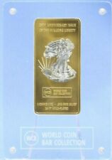 World coin bar collection 2010 Gabon Liberty 1 oz silver 999 Sealed with box