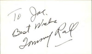 Tommy Rall Actor Seven Brides for Seven Brothers Signed 3" x 5" Index Card