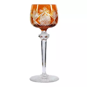 Vetro a stelo con fodera color topazio e decorazione decorativa, Baccarat del 1907 - Foto 1 di 7