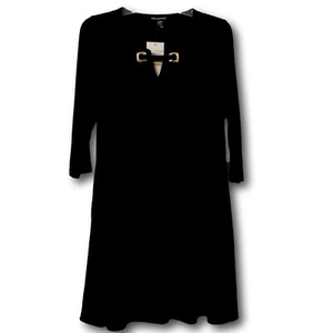 Size Small Nina Leonard Dress Black Gold Colored Accents NEW Z1 - Picture 1 of 8