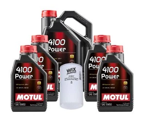 9L Motul 4100 POWER 15W50 Wix Filter Motor Oil Change Kit API SL - Picture 1 of 1