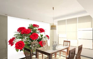 3D Rote Rose Blumenkorb 864  Tapete Wandgemälde Tapete Tapeten Bild Familie DE  - Picture 1 of 6