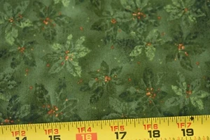 16" Long, Green Peppermint & Hollyberries Quilt Cotton, Benartex/Halvorsen,P1880 - Picture 1 of 6