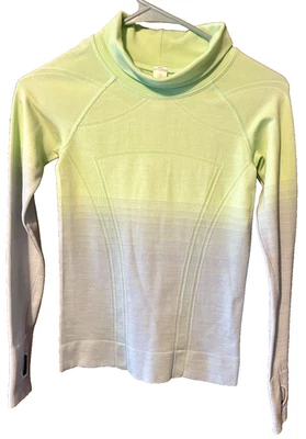 Camisa deportiva deportiva deportiva Ivivva manga larga cuello falso logotipo talla 8 azul y verde Foto 1 de 4