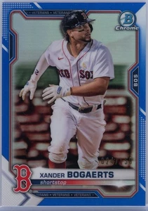2021 Bowman Chrome - Xander Bogaerts #85 Blue Refractor /150 - Picture 1 of 2