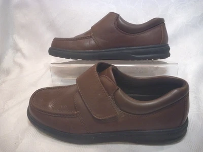 Новый HUSH DOGS мужчин 14 мокасины комфорт изгиб коричневый искусственной кожи крюк и петля - Изображение 1 из 4