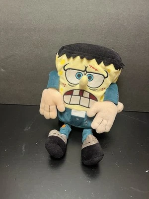 2004 Ty Halloween Spongebob Frankenstein Costume Beanbag Plush 9” Nickelodeon - Image 1 of 4