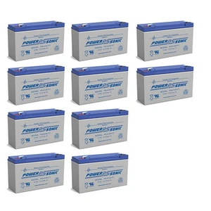 Power-Sonic PS-6100 6V 12AH Battery Replacement for Golf Cart - 10 Pack - Picture 1 of 2