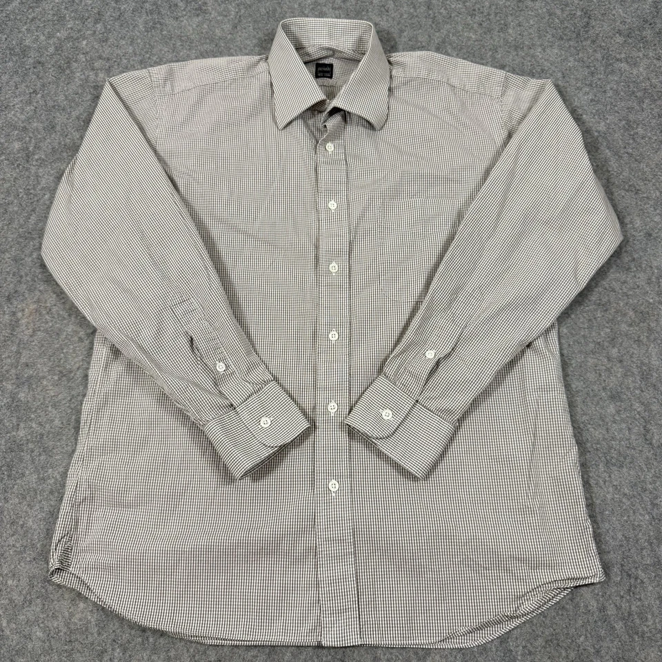 Camisa de vestir IKE Behar New York manga larga abotonada calce para hombre talla 15,5/35 gris Foto 1 de 4