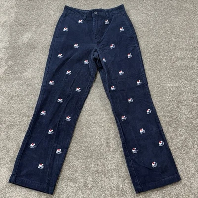 Vineyard Vines Boys 14 Whale Santa Pants Navy Corduroy Christmas Embroidered - Image 1 of 4