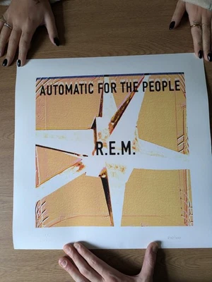 R.E.M+PAUL SMITH AUTOMATIC FOR THE PEOPLE SCREENPRINT POSTER LTD EDITION 270/300 - Image 1 of 4