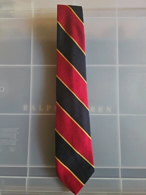 Polo de Ralph Lauren Clásico Lujo Corbata a Rayas Rojo/Negro/Dorado - Hecho en Italia  Foto 1 de 4