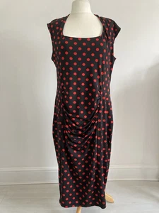 Lindy Bop Black And Red Polka Dot Pencil Dress Bust 44 Inches - Picture 1 of 4