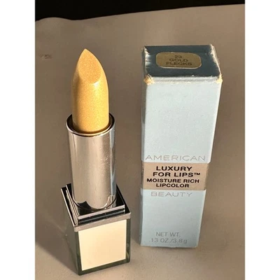 NOS American Beauty Luxury for Lips Moisture Rich Lipcolor; 23 Gold Flecks; .13 - Image 1 of 4