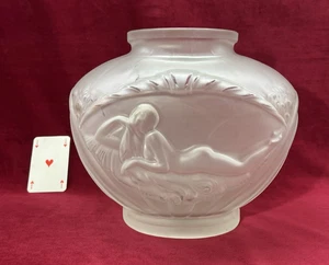 SABINO OPALESCENT NUDE NAKED EROTIC LADY WOMAN VASE FEMME NUE EROTIQUE ART DECO - Bild 1 von 14