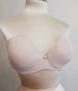 Reggiseno senza spalline Victoria's Secret 34C beige ferretto antiscivolo lati foderati ganci - Foto 1 di 9