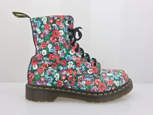 Botas de cuero de combate florales Dr. Martens Docs Pascal Wild Poppy para mujer talla 8 - Imagen 1 de 14