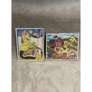 Vintage 1984 BIG BIRD Sesame Street Playskool & 1990 Playskool Peg Puzzle - Picture 1 of 9