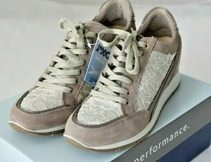 Zapatillas mujer IMAC cuero textil zapatos taupe cordones talla 39 NUEVO R141  - Imagen 1 de 5