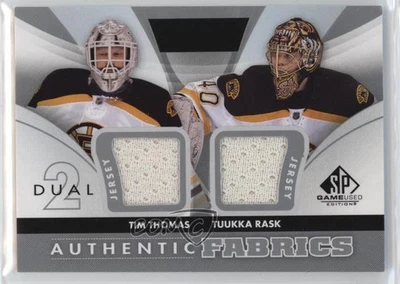 2012 SP Game Used Edition Authentic Fabrics Dual Tim Thomas Tuukka Rask #AF2-TR - Image 1 of 2