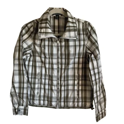 Chaqueta cortavientos L-RL Lauren Active a cuadros talla XS ligera cremallera frontal preppy Foto 1 de 4