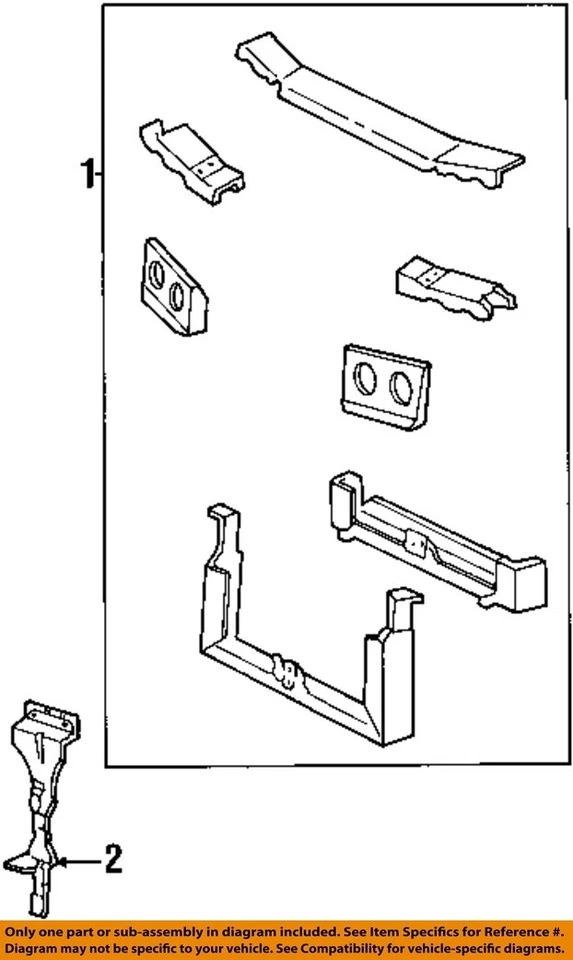 Centro de soporte de radiador Windstar Ford OEM 95-98 F78Z16864AA Foto 1 de 1