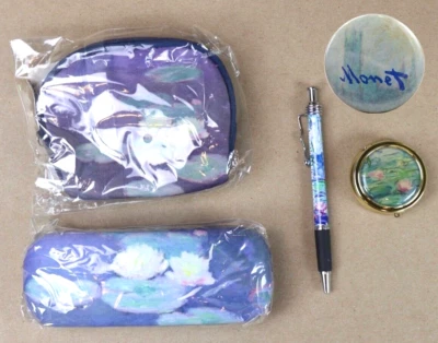 Lot of 5 Claude Monet Museum Lillies Collectibles Case, Pouch, Pen, Pill Box New - image 1 of 4