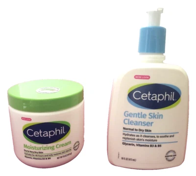 CETAPHIL GENTLE SKIN CLEANSER & MOISTURIZING HYDRATING CREAM SET_16 fl oz Ea - Image 1 of 4
