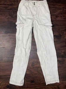 Pacsun Elastic Waist Bone Relaxed Utility Cargo Pants XSmall - Picture 1 of 8