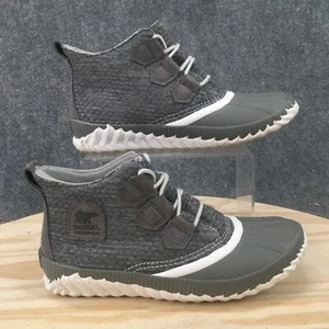 Sorel Waterproof Boots Womens 7 Out N About Plus Gray Lace Up Logo NL3276-052 - Picture 1 of 16