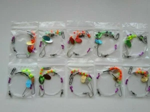 10 hand tied quality 2 hook flappers - sea fishing rigs - Hk sizes 4 - 1/0 - Picture 1 of 2