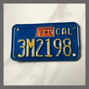 1970 - 1980 CALIFORNIA Motorcycle License Plate Original DMV Clear - Picture 1 of 1